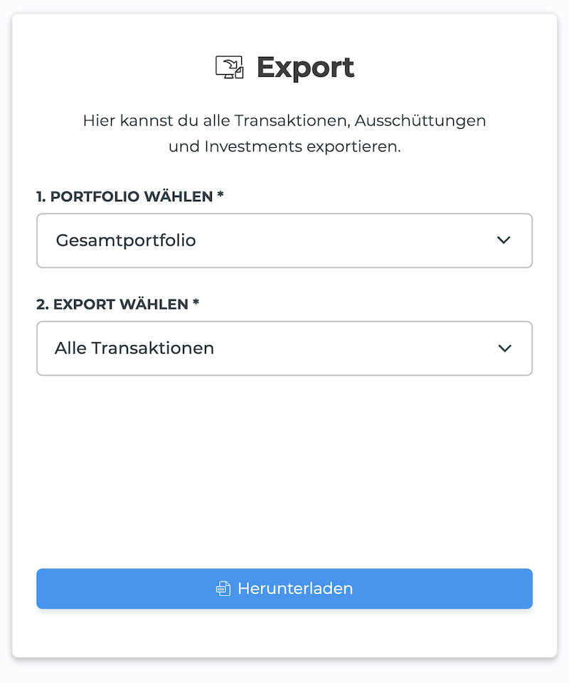 extrETF CSV Export